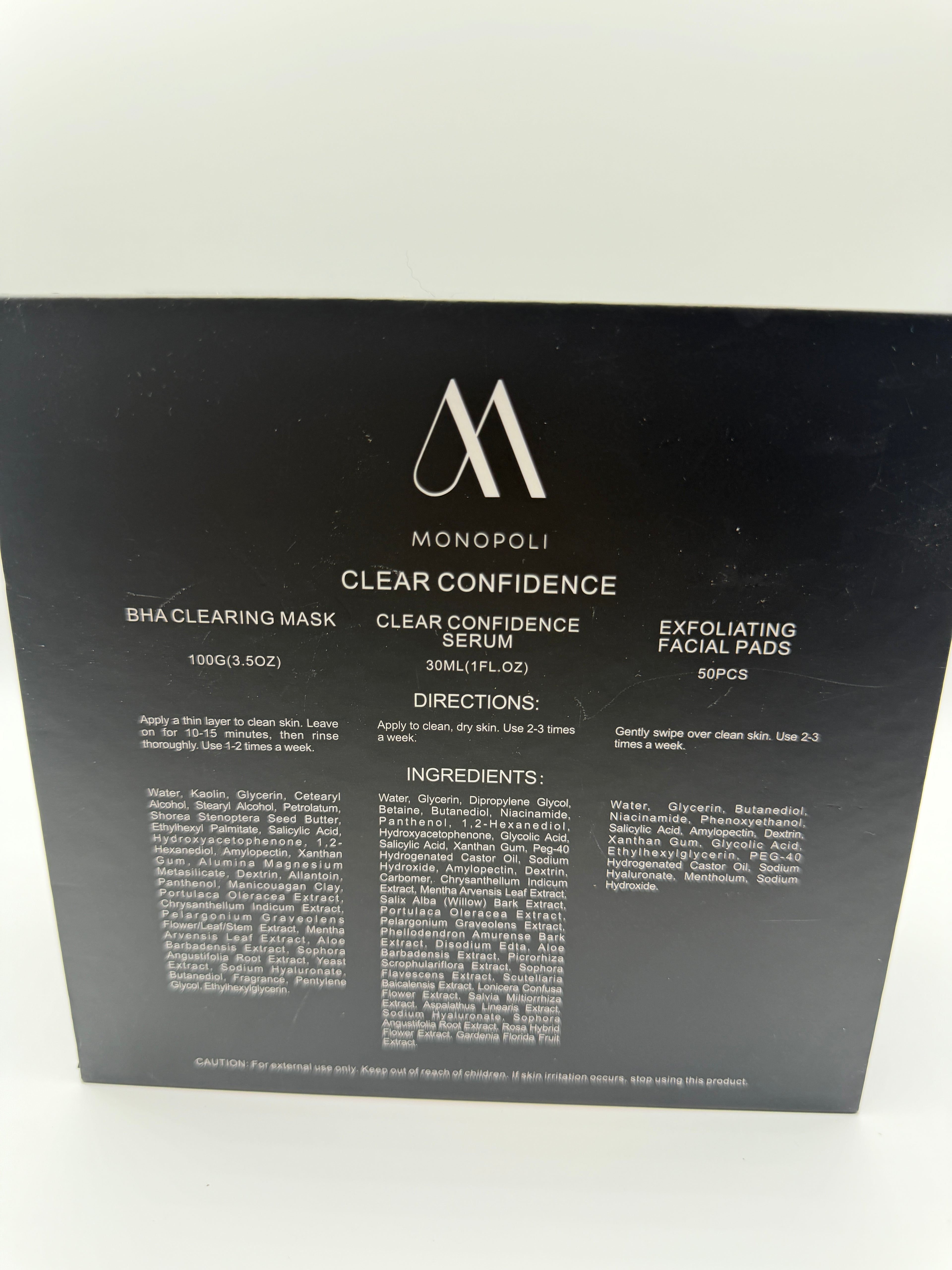 CLEARING MASK, SERUM, AND FACIAL PADS